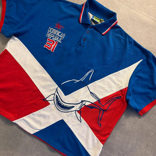 Dominican Republic 31 Santo Domingo Annual Classics Blue Red Polo Shirt Mens 3XL Vintage