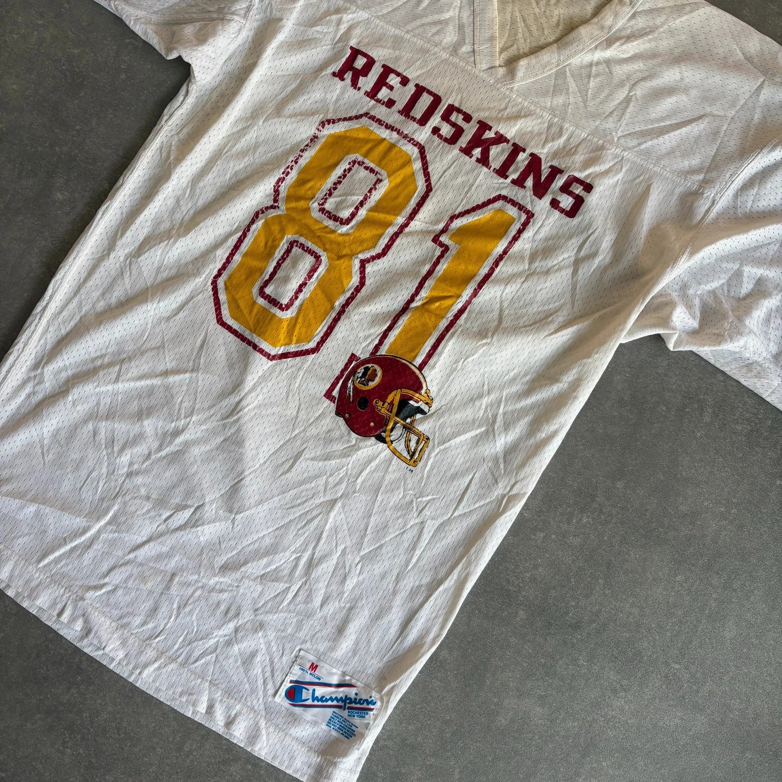 Champion Washington Redskins 81 White Vintage NFL Football Jersey Mens Medium