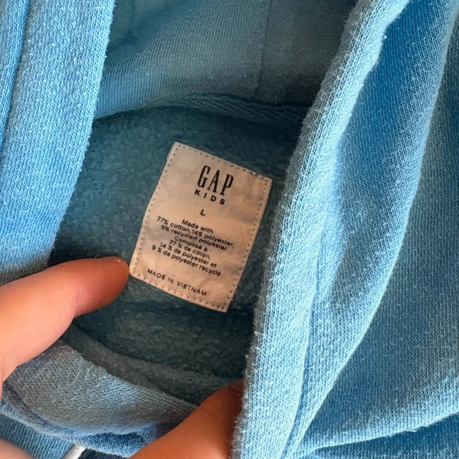 Gap Blue Arch Logo Pullover Hoodie Kids XL Fits Mens Small Vintage Collegiate Casual