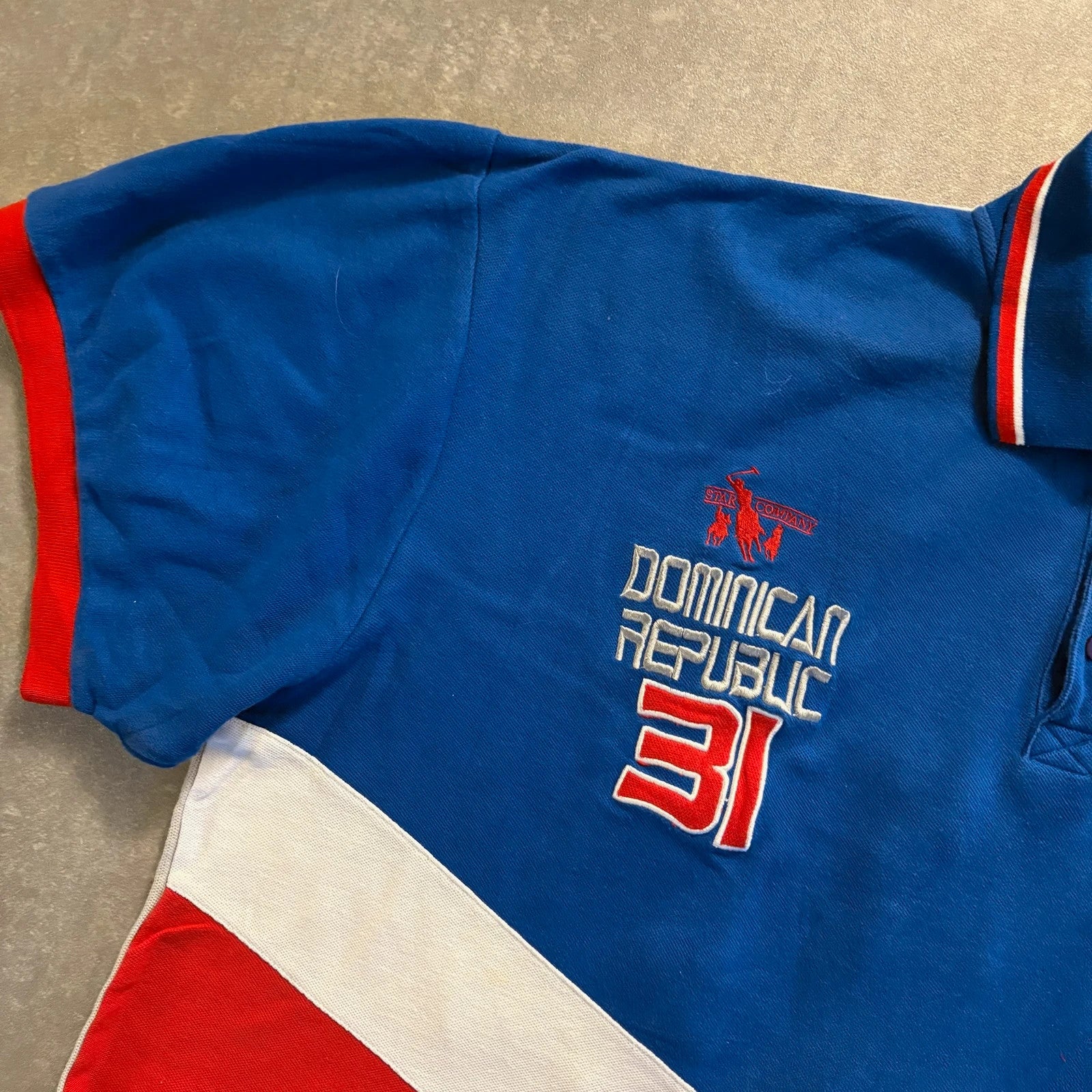 Dominican Republic 31 Santo Domingo Annual Classics Blue Red Polo Shirt Mens 3XL Vintage
