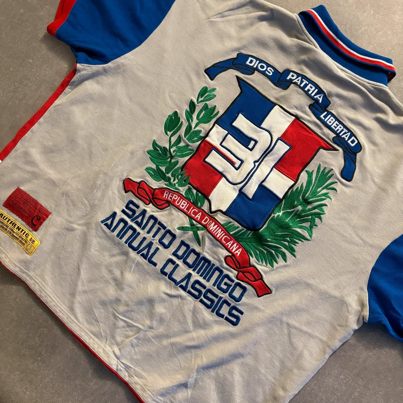Dominican Republic 31 Santo Domingo Annual Classics Blue Red Polo Shirt Mens 3XL Vintage