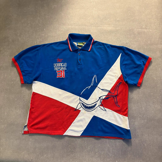 Dominican Republic 31 Santo Domingo Annual Classics Blue Red Polo Shirt Mens 3XL Vintage