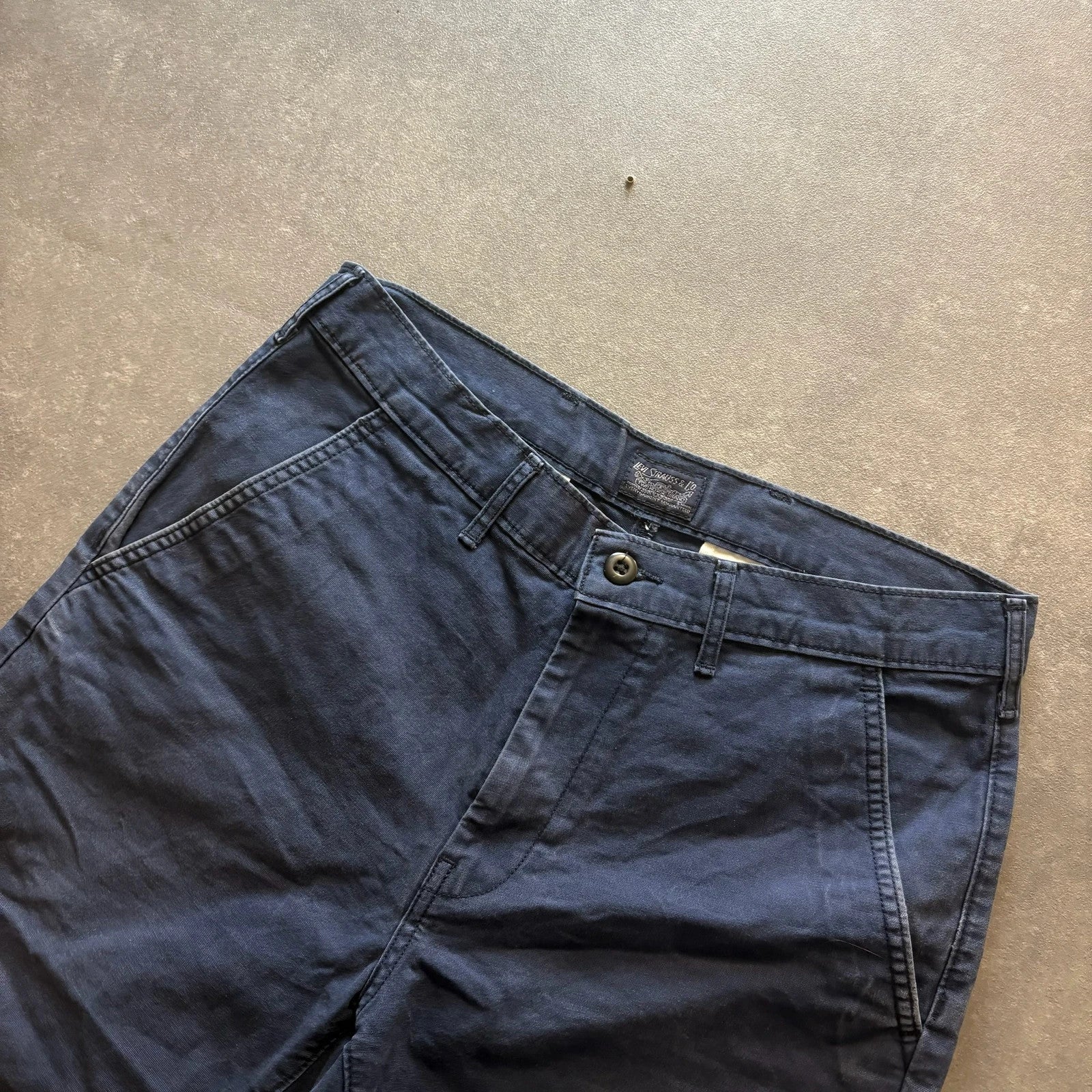 Levis Navy Chino Shorts Mens W32 Cotton Casual Streetwear Summer Vintage