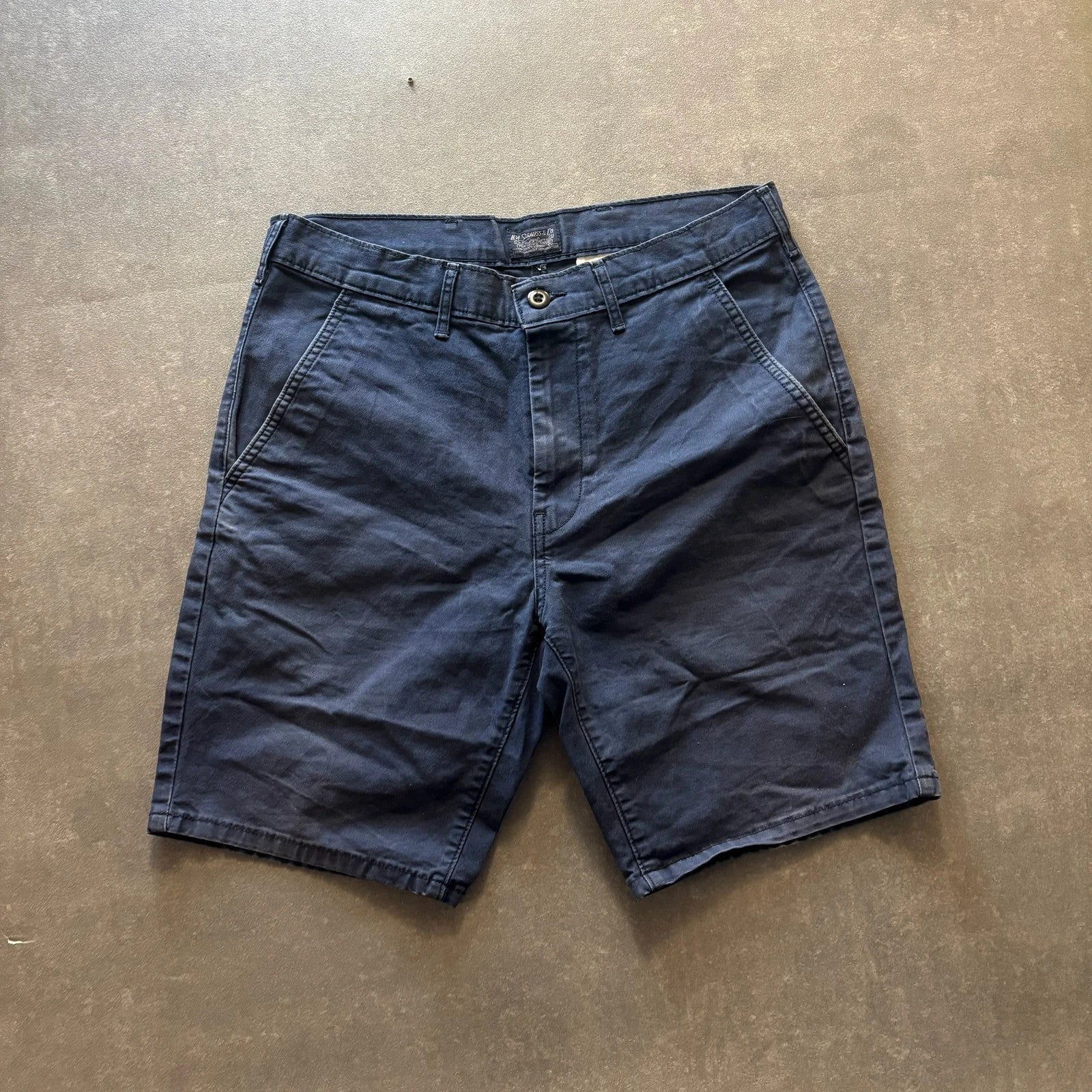 Levis Navy Chino Shorts Mens W32 Cotton Casual Streetwear Summer Vintage