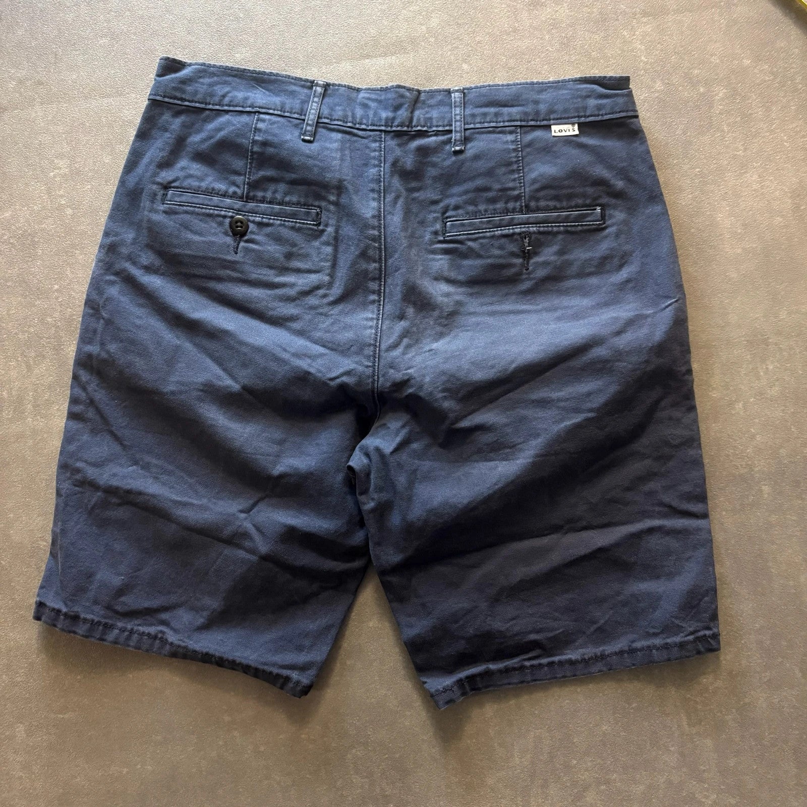 Levis Navy Chino Shorts Mens W32 Cotton Casual Streetwear Summer Vintage