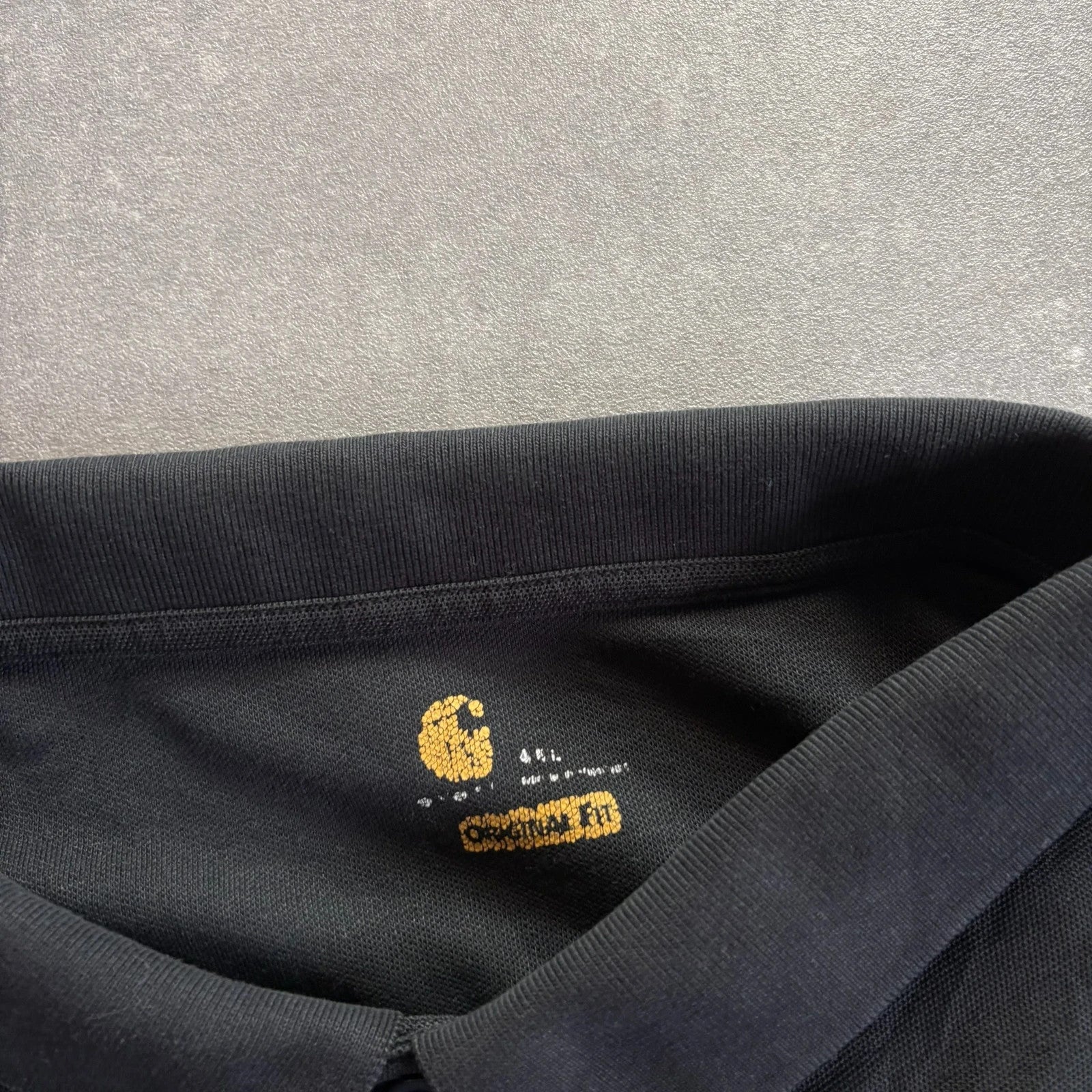 Carhartt Pocket Polo Shirt Black Original Fit Vintage Workwear Streetwear Casual Collared Cotton