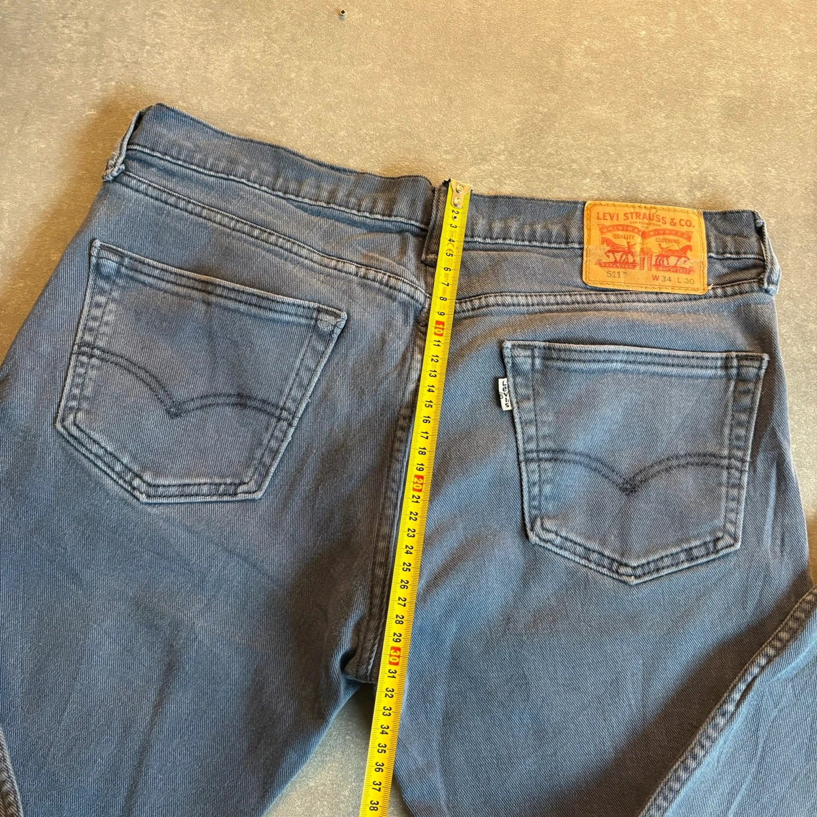 Levis 511 Slim Fit Jeans Mens W32 L30 Stone Grey Denim Vintage Red Tab Tapered Slim Straight Faded