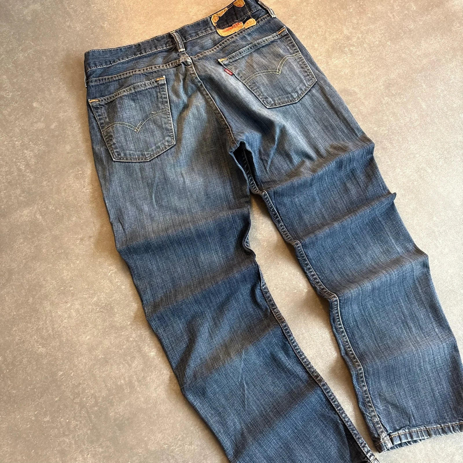 Levis 514 Straight Fit Jeans Mens W31 L30 Mid Wash Denim Vintage Red Tab Regular Straight Leg Faded