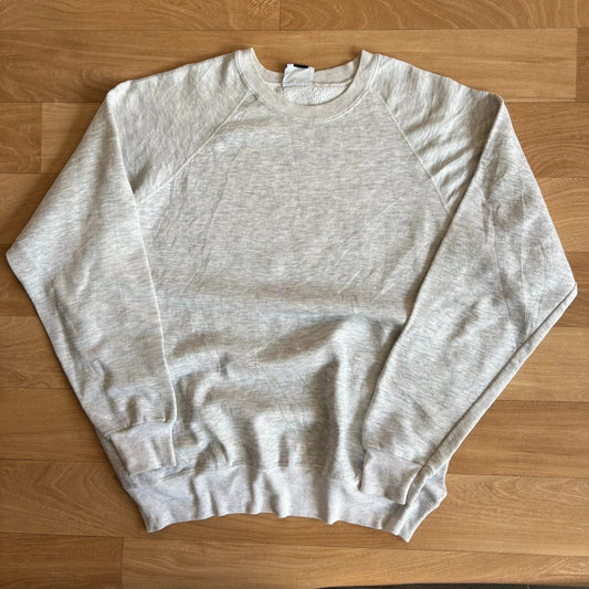 Lee Grey Marl Raglan Heavyweight Blank Vintage Sweatshirt Crewneck Mens