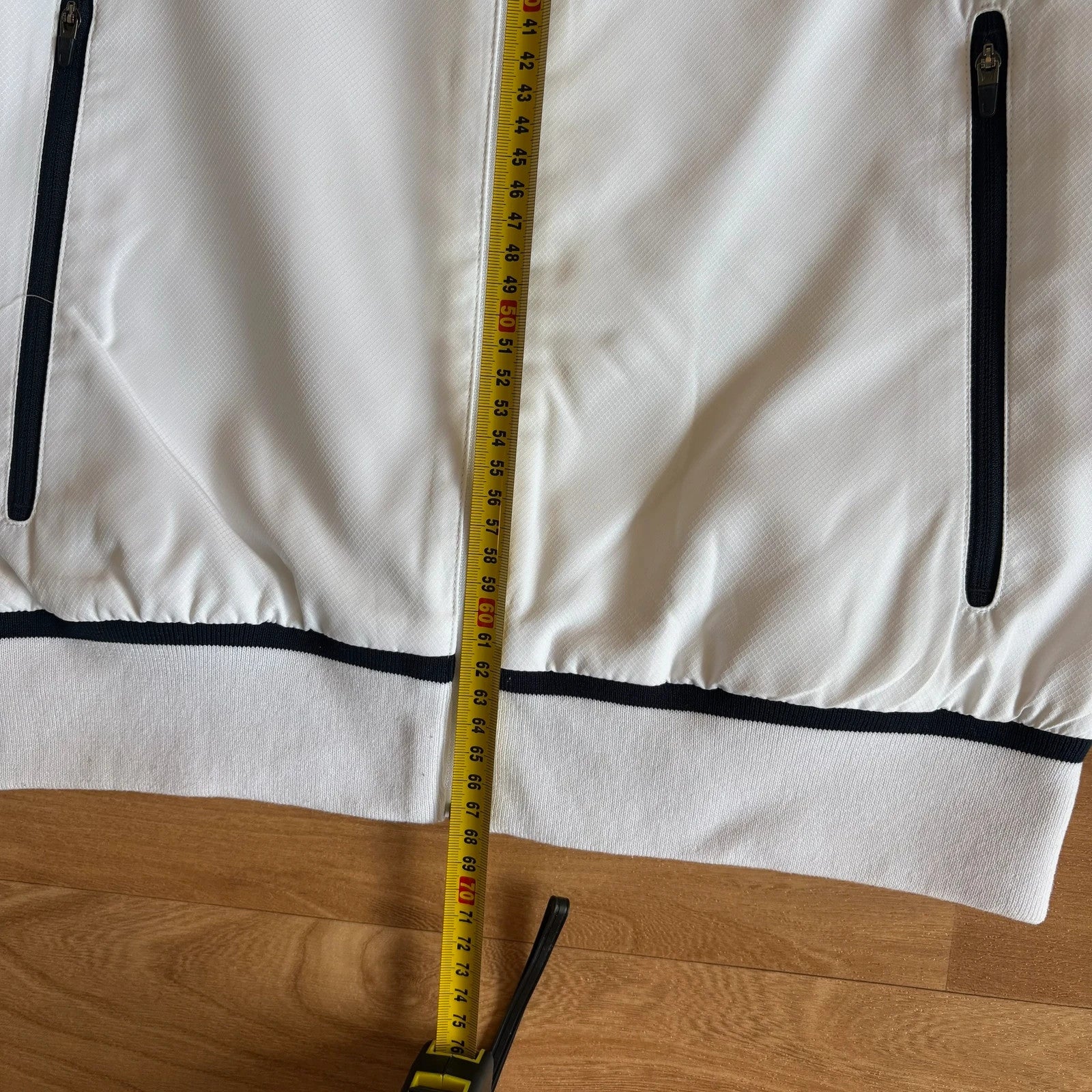Lacoste Sport White Navy Green Colourblock Zip Up Vintage Track Jacket Streetwear Mens