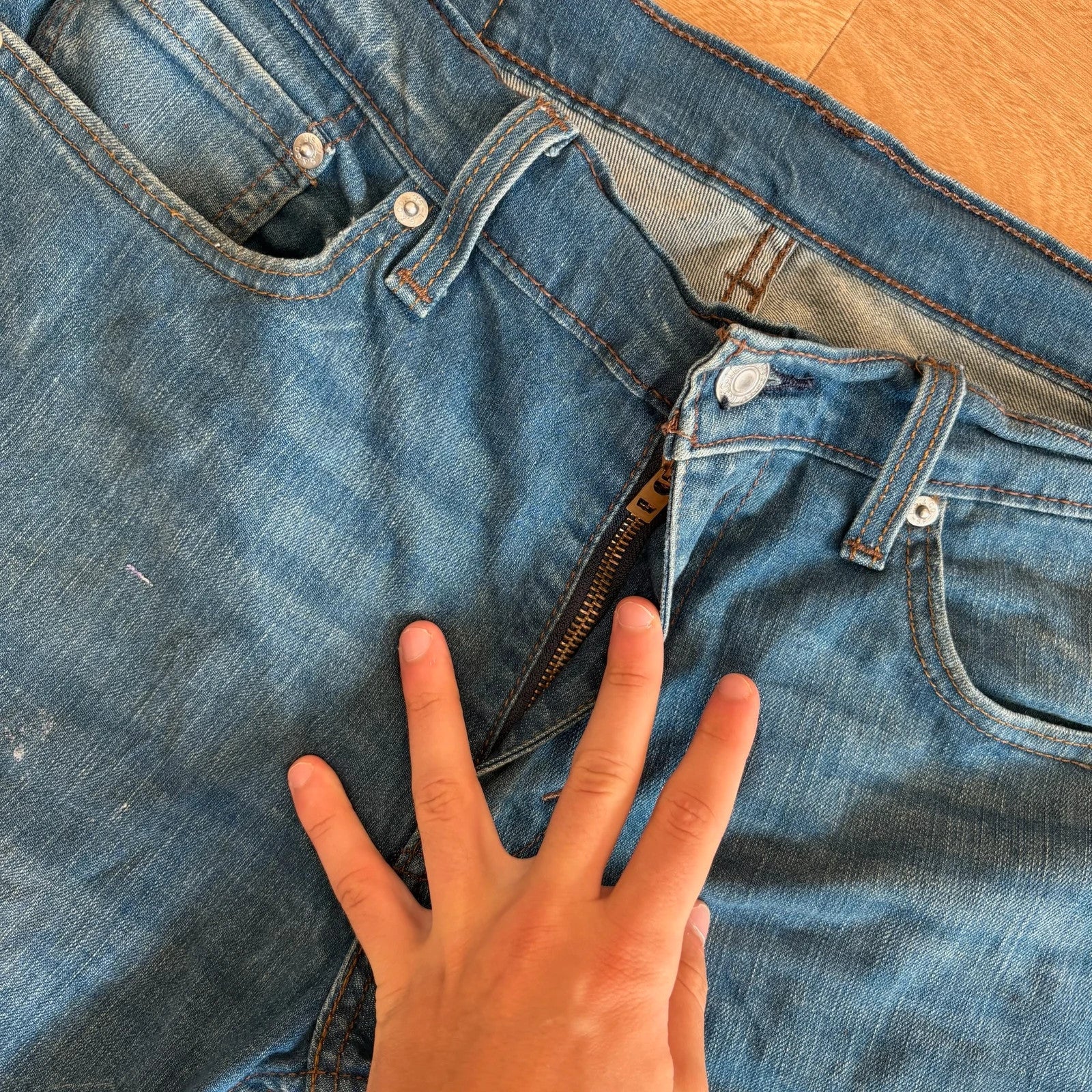 Levis 511 Mid Wash Slim Straight Leg Vintage Denim Jeans Mens