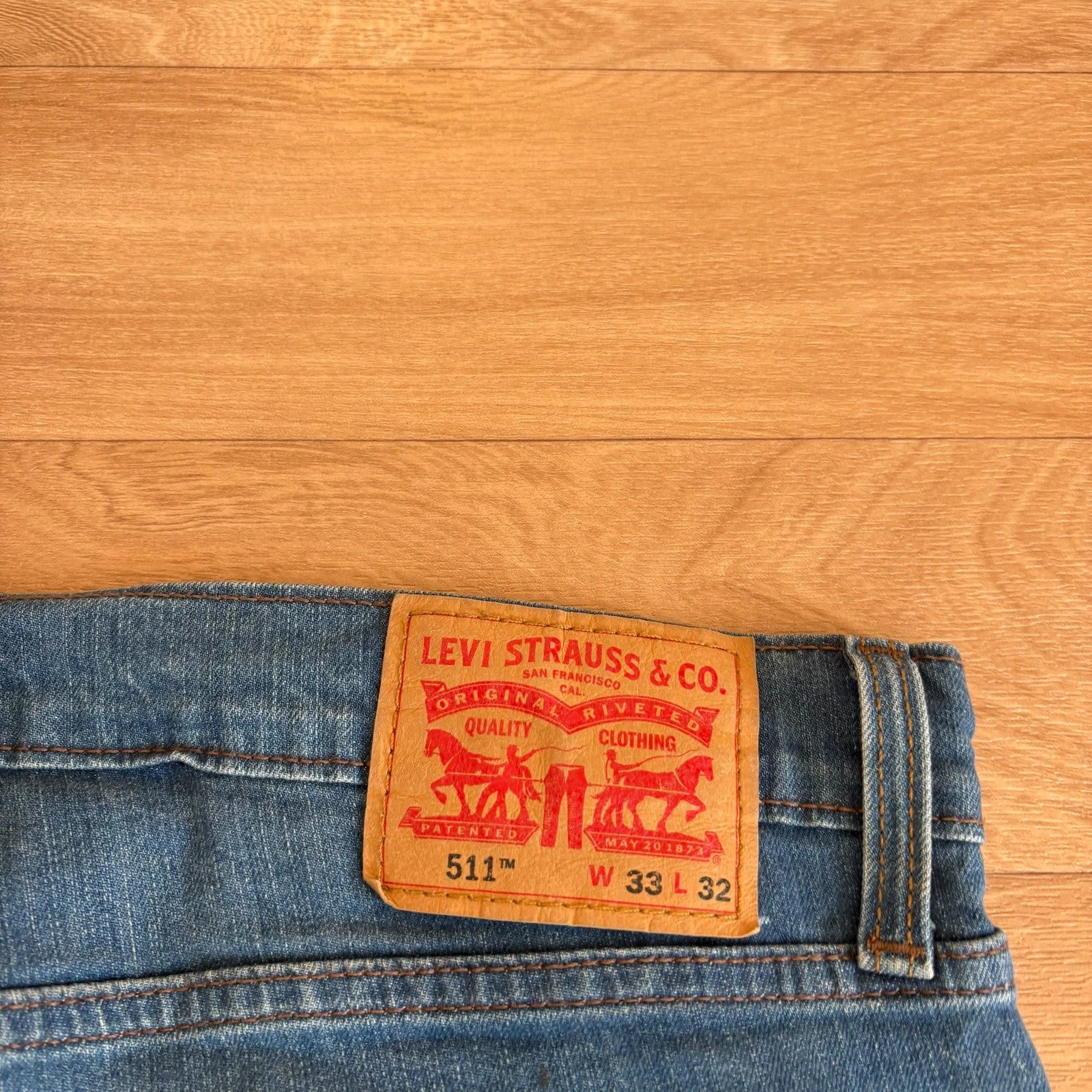 Levis 511 Mid Wash Slim Straight Leg Vintage Denim Jeans Mens