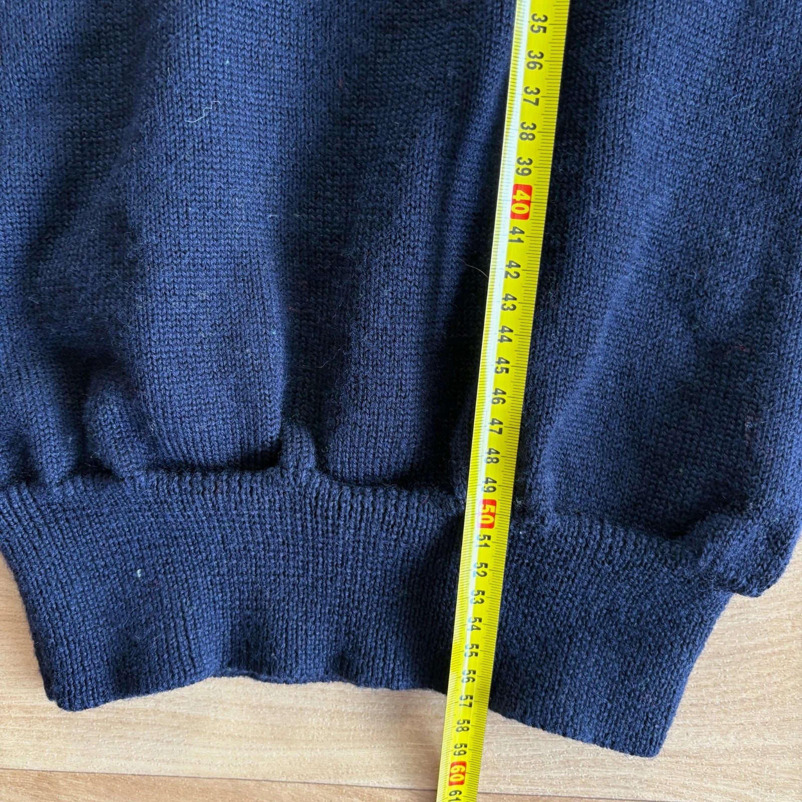 Fila Navy Red Cream Striped Knit Quarter Zip Retro Ski Sweater Mens