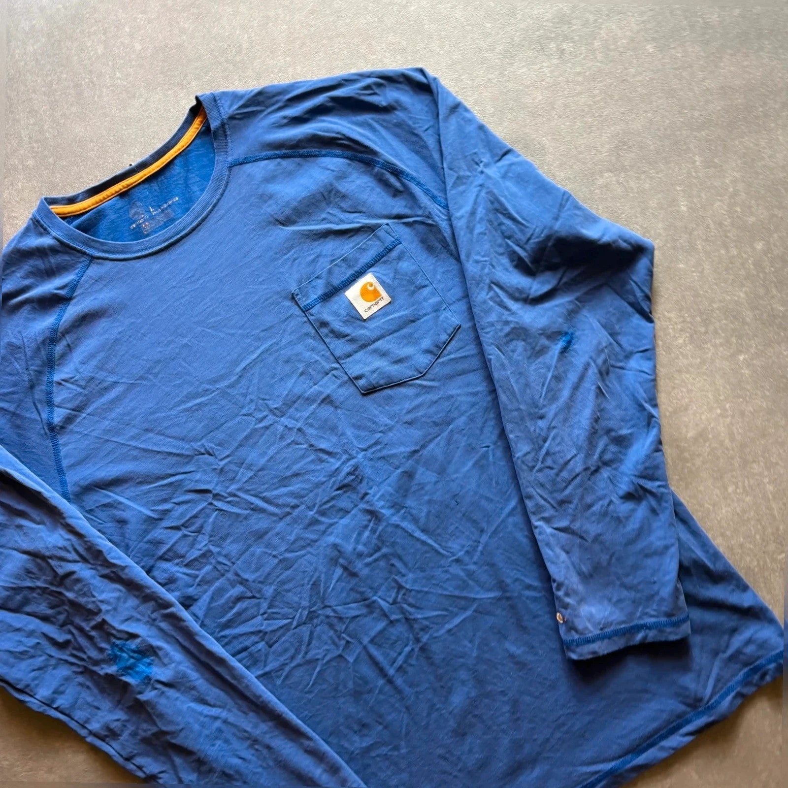 Carhartt blue Pocket Long Sleeve t Shirt