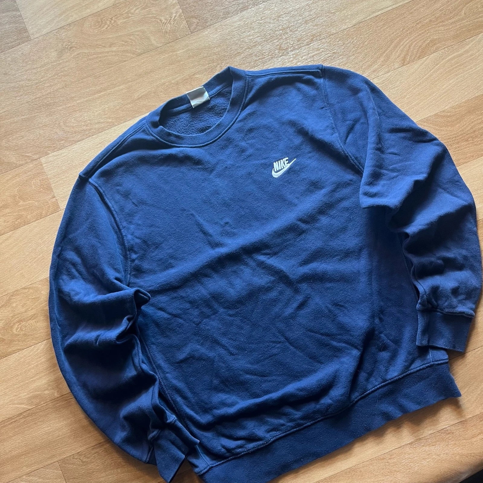 Nike Navy Embroidered Futura Logo Vintage Crewneck Sweatshirt Mens