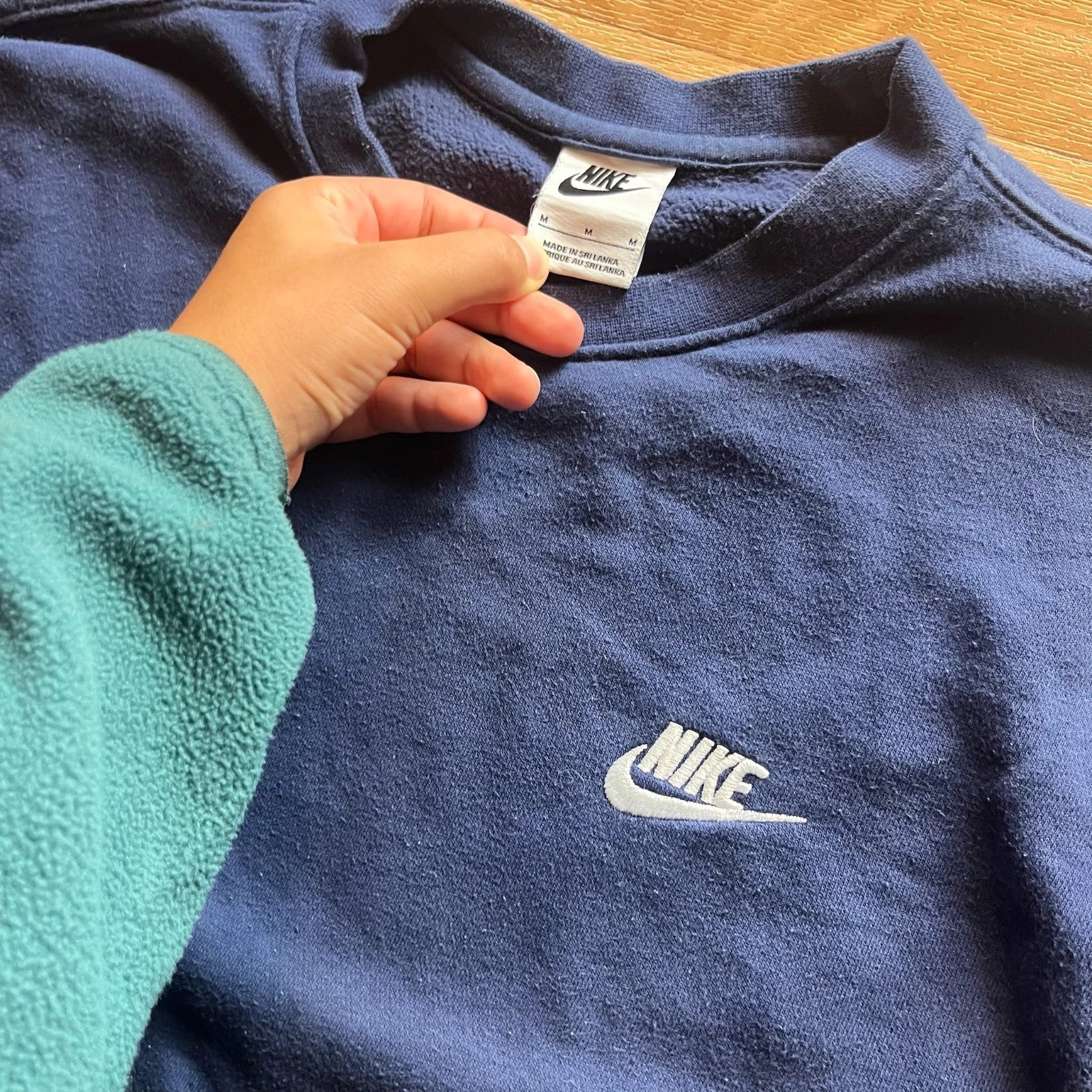 Nike Navy Embroidered Futura Logo Vintage Crewneck Sweatshirt Mens