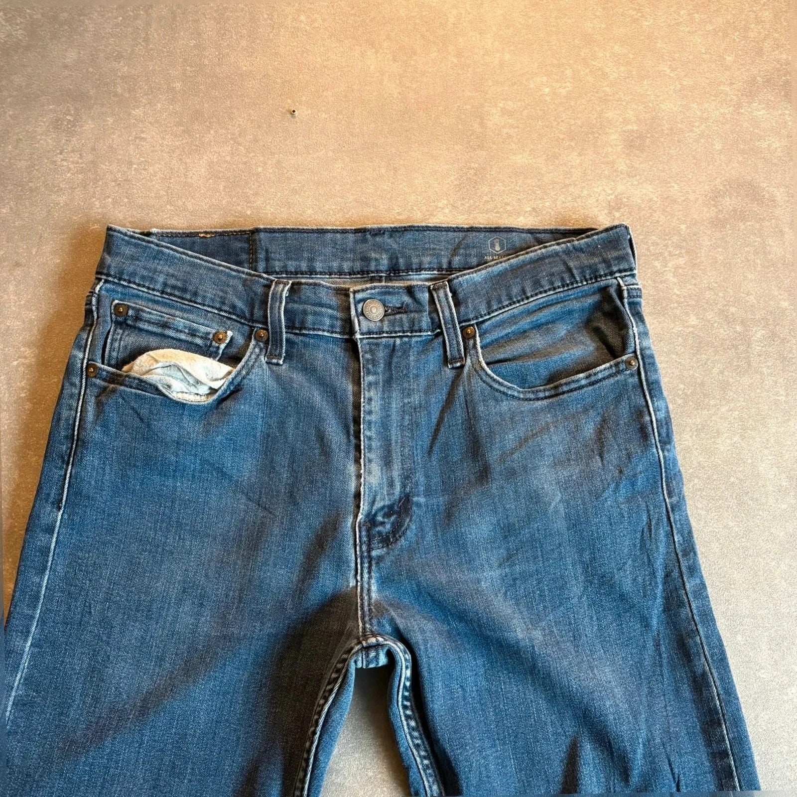 Levis 502 Regular Taper Jeans Mens W32 L29 Mid Wash Denim Vintage red Tab Tapered Straight Leg Faded