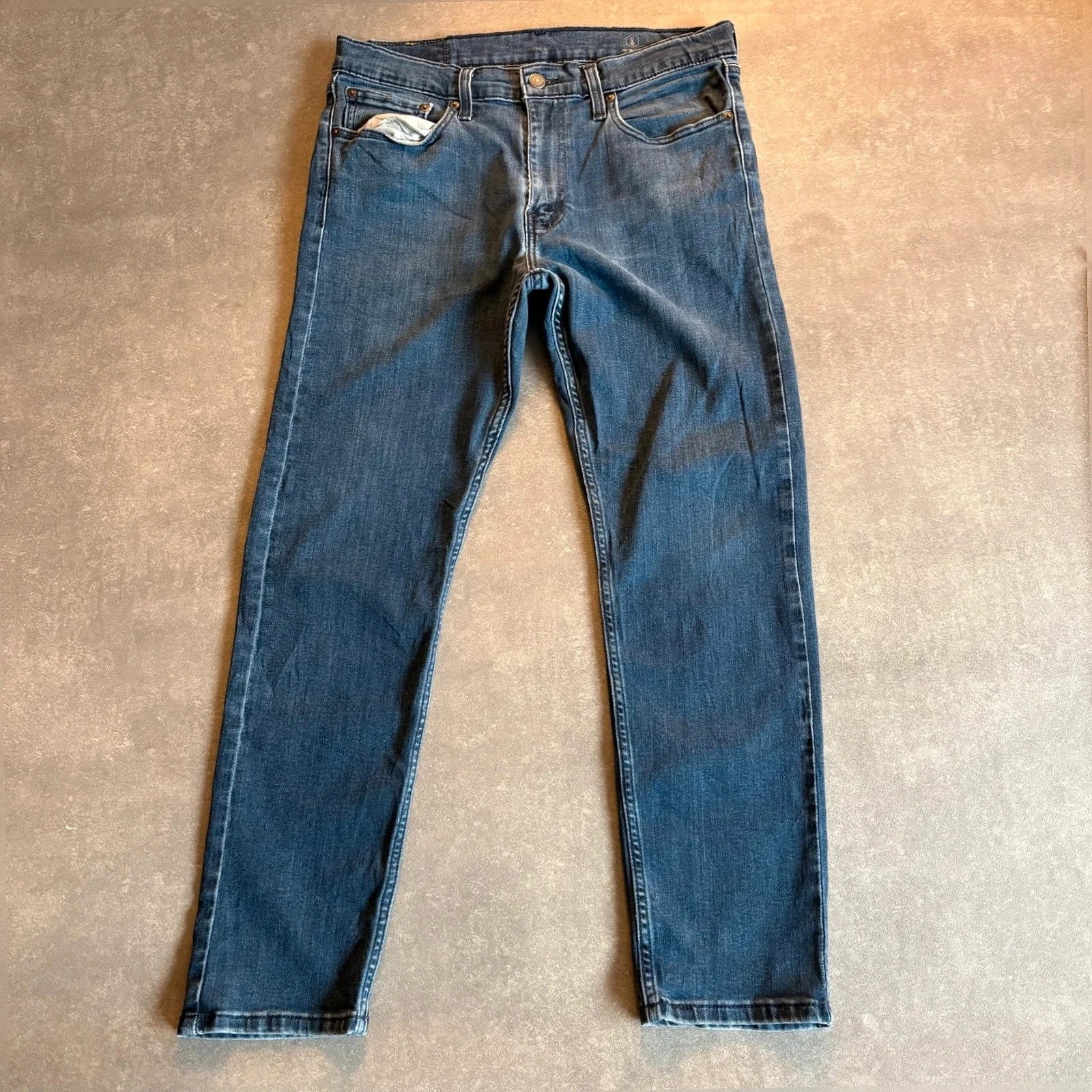 Levis 502 Regular Taper Jeans Mens W32 L29 Mid Wash Denim Vintage red Tab Tapered Straight Leg Faded