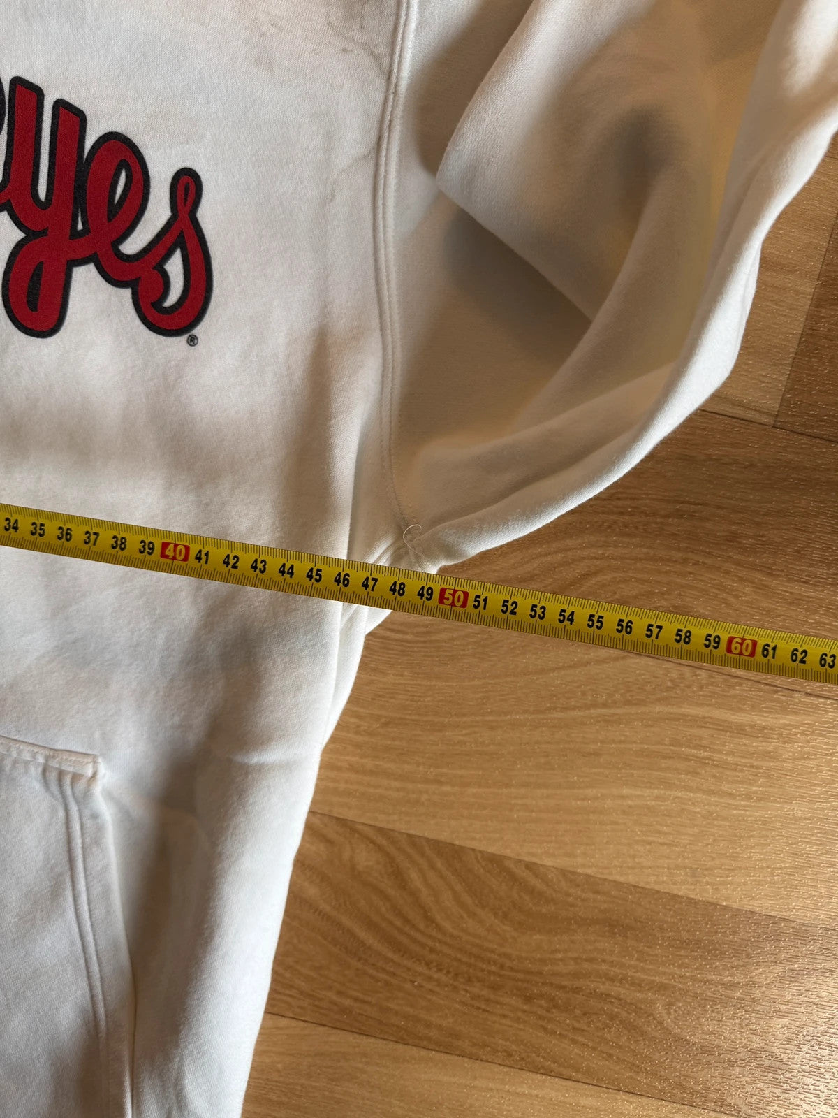Nike White Buckeyes Script Vintage Collegiate Streetwear Pullover Hoodie Mens