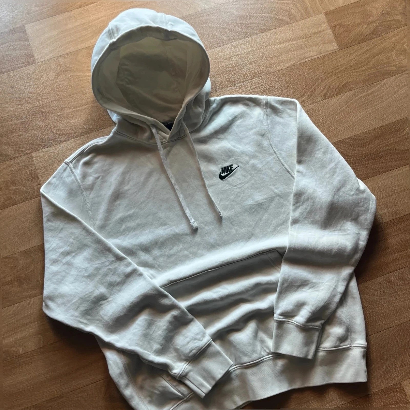 Nike White Embroidered Futura Logo casual Streetwear Pullover Hoodie Mens