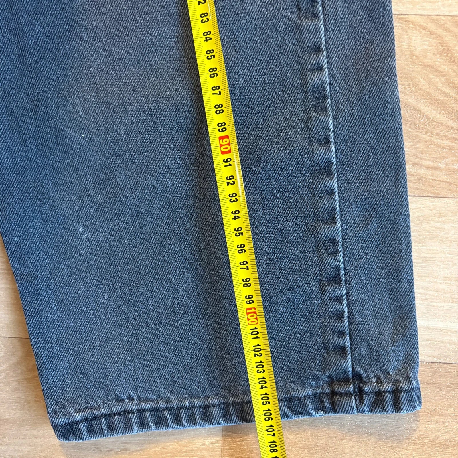 Wrangler Faded Black Straight Jeans Washed Out Vintage Workwear Denim Baggy Mens