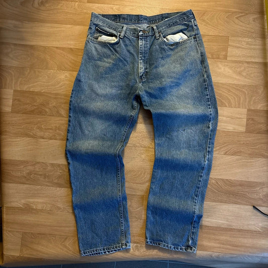 Wrangler Blue Denim Workwear Rugged Mens