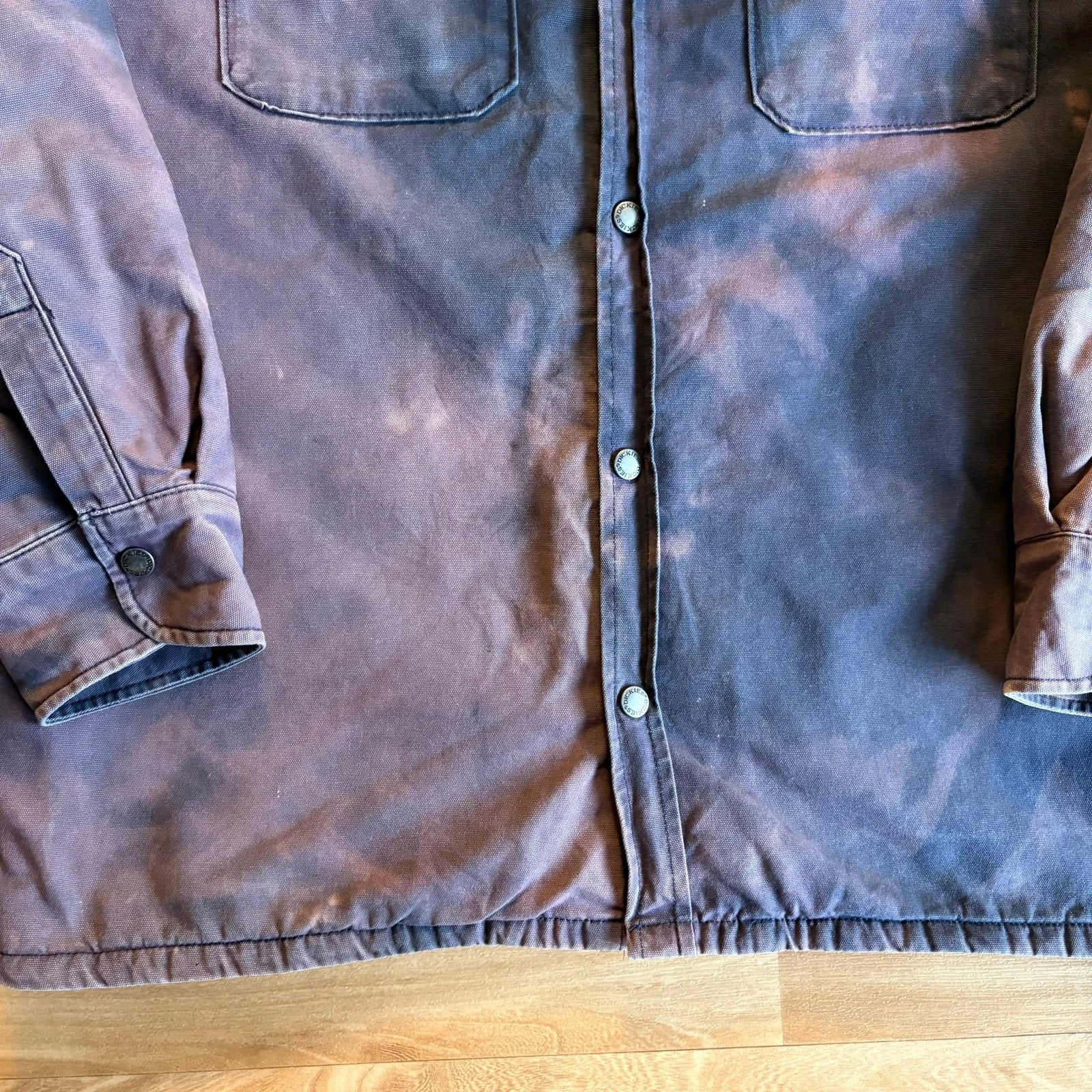 Dickies Purple Patina Hooded Shirt Jacket Rare Vintage Washed Workwear Shacket Mens