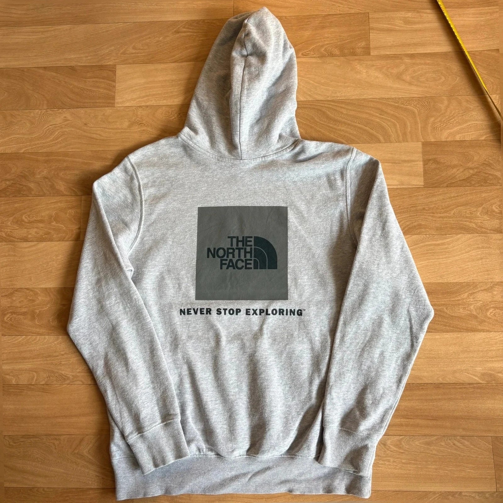 The North Face Grey Marl Logo embroidered Vintage Hoodie Outdoor Streetwear Mens