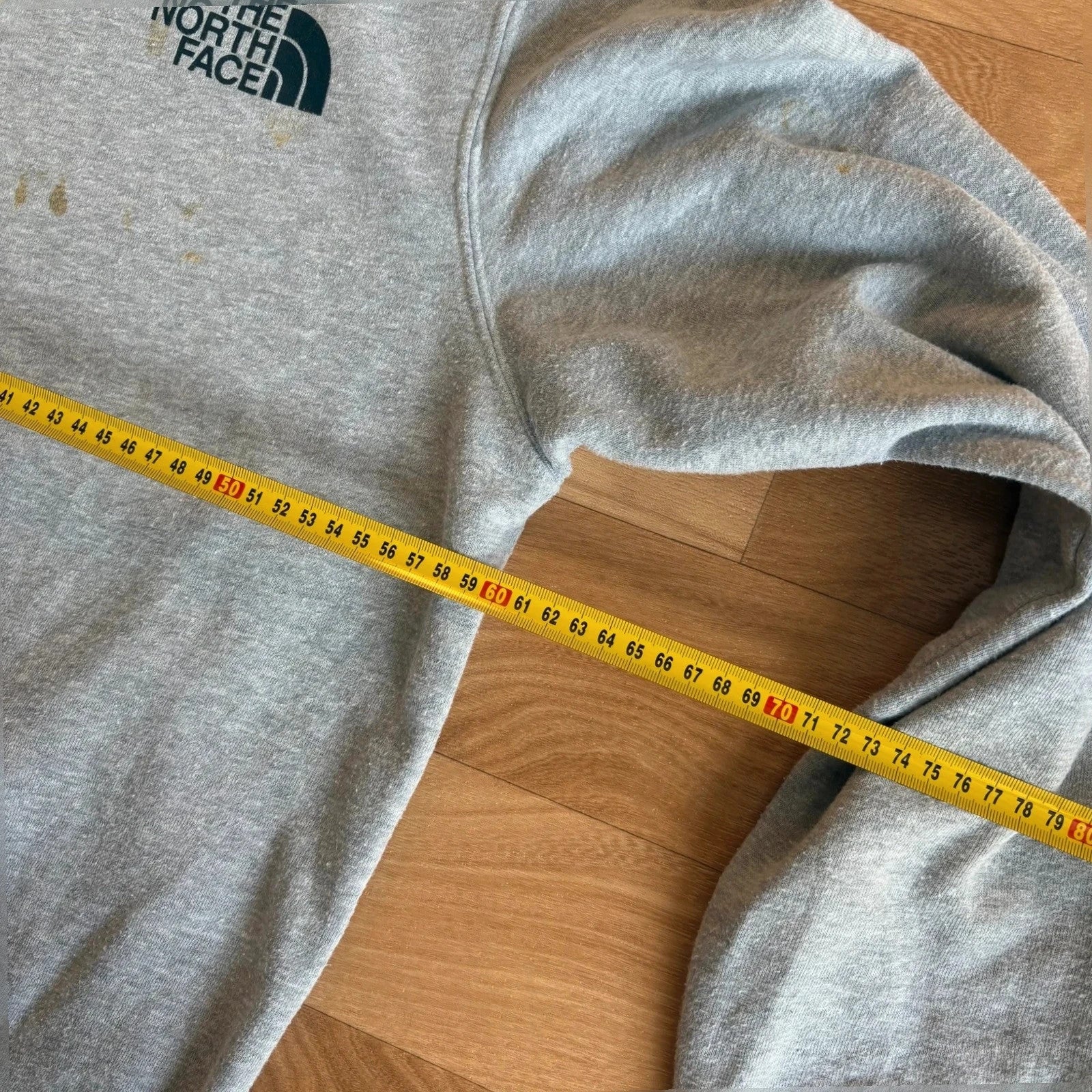 The North Face Grey Marl Logo embroidered Vintage Hoodie Outdoor Streetwear Mens