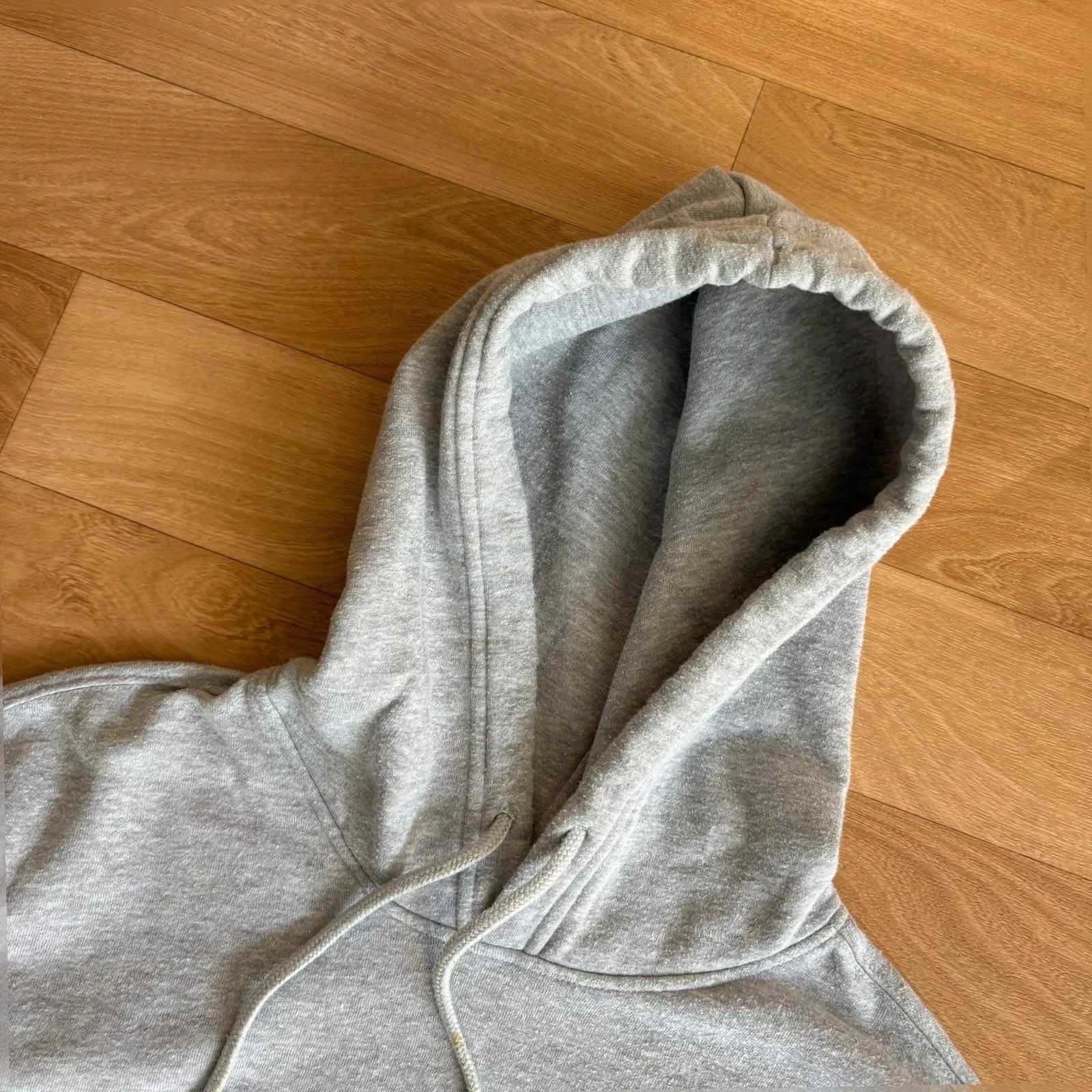 The North Face Grey Marl Logo embroidered Vintage Hoodie Outdoor Streetwear Mens