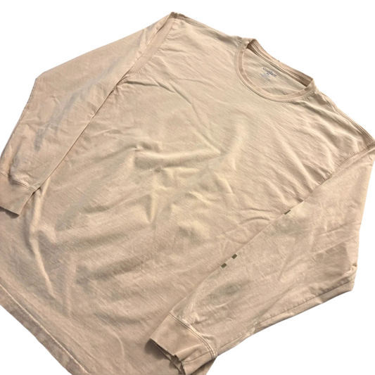 WoodenTimes Club vintage Carhartt cream long sleeve cotton t-shirt with a worn-in workwear aesthetic.