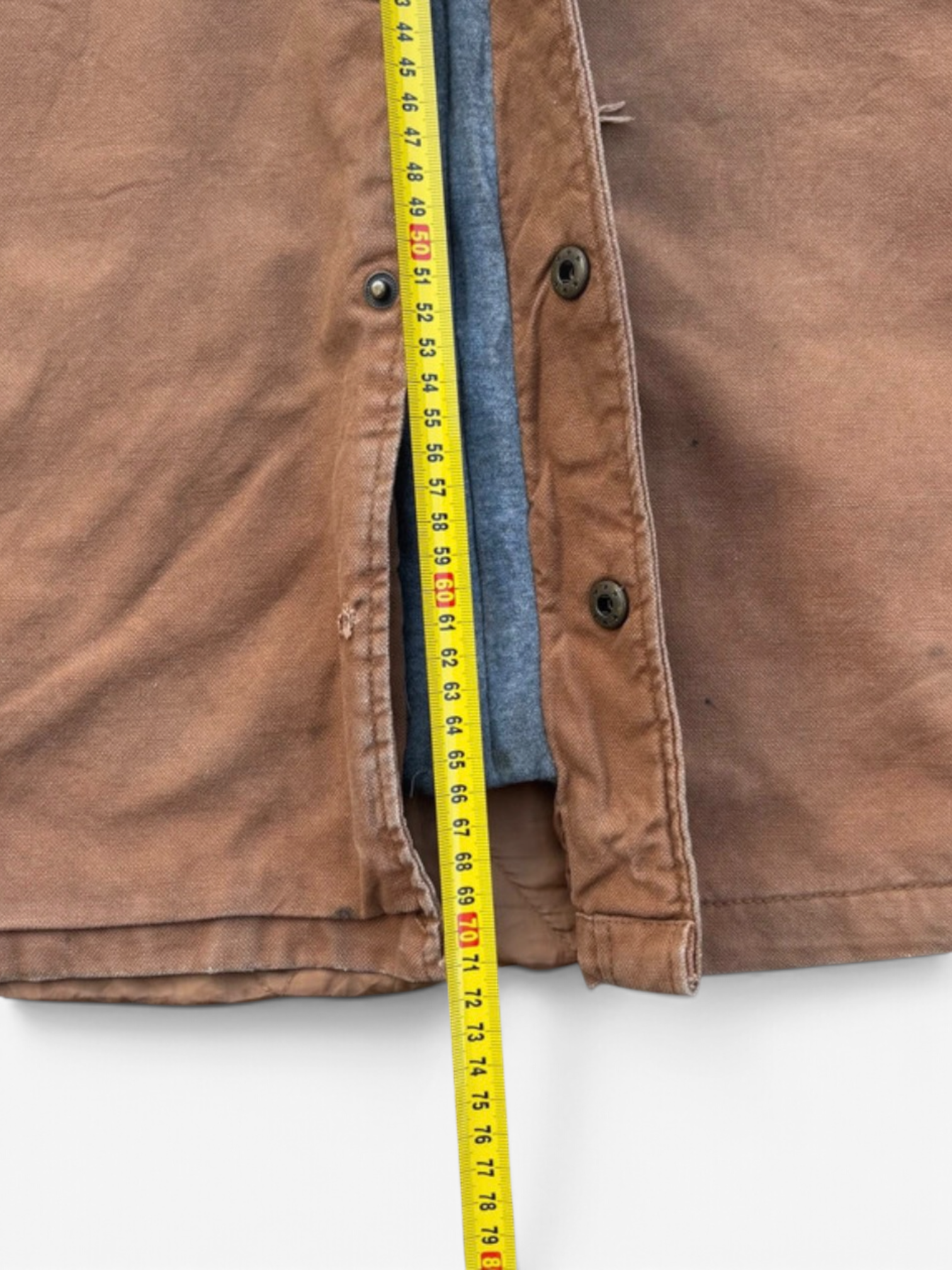 Dickies Heavyweight Duck Canvas Hooded Shirt Jacket in Brown, Snap Front, M